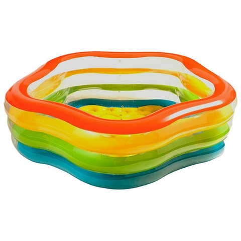 Бассейн 56495 (3шт) звезда, 3 кольца, летние краски, 466 л, 4,53 кг, 185-180-53см