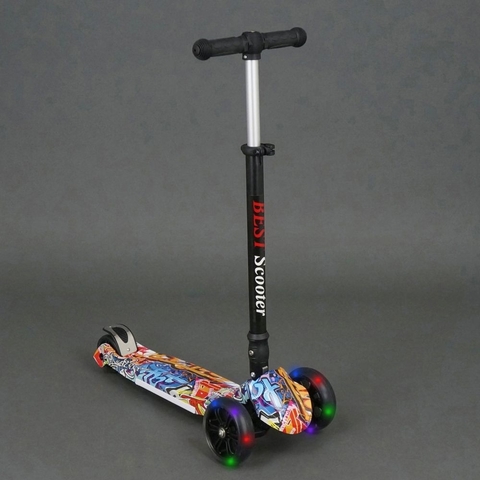 Самокат 722-6 Best Scooter (6) свет, d передних колёс14 см, d задних колёс 8см