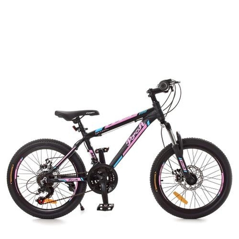 Велосипед 20" PROFI G20OPTIMAL A20.2, алюм.рама 12,5",SHIMANO 21SP,алюм.DB,FW TZ500,черн(мат)-розов